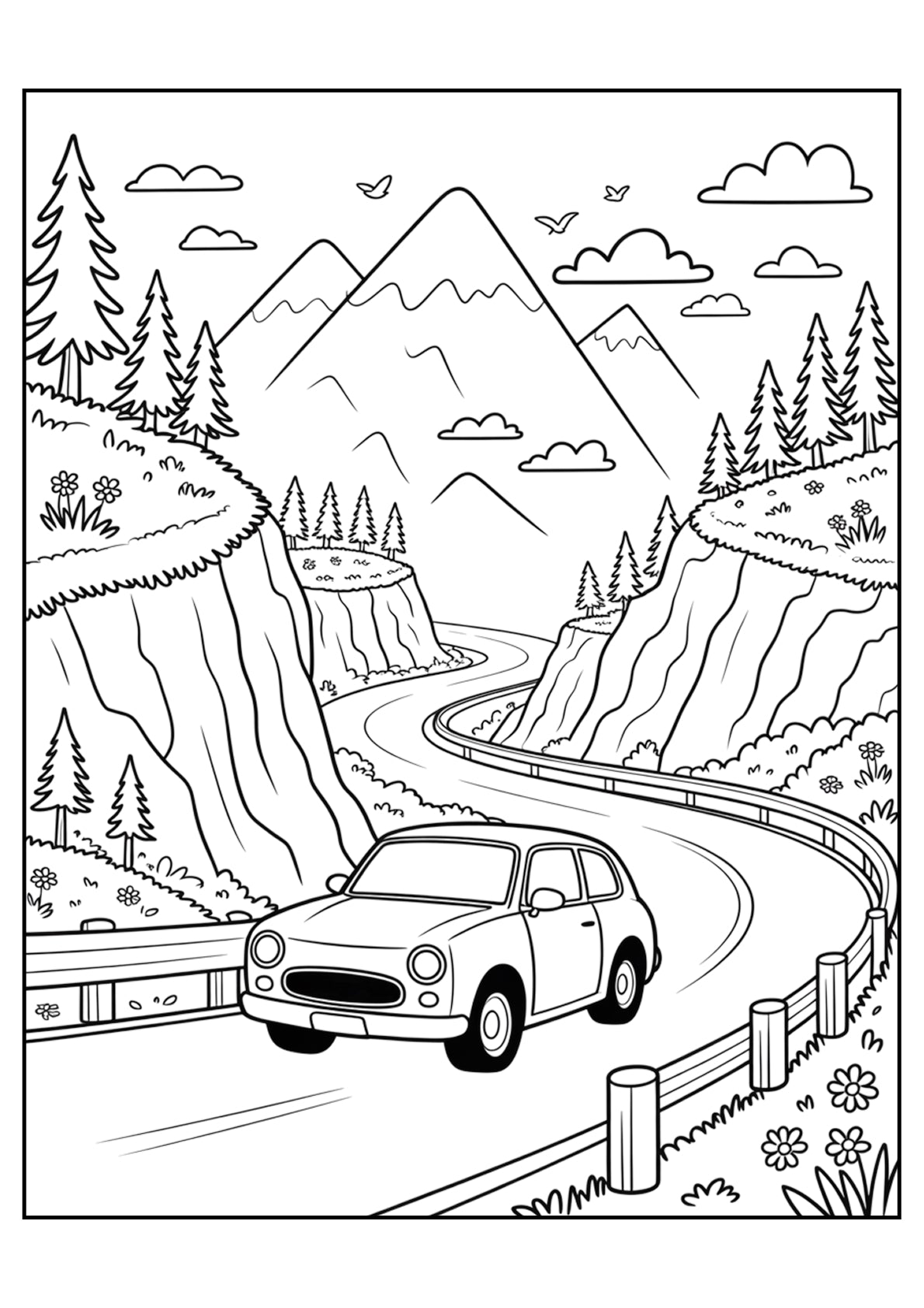 Cars Coloring Pages Bundle – Advanced Level