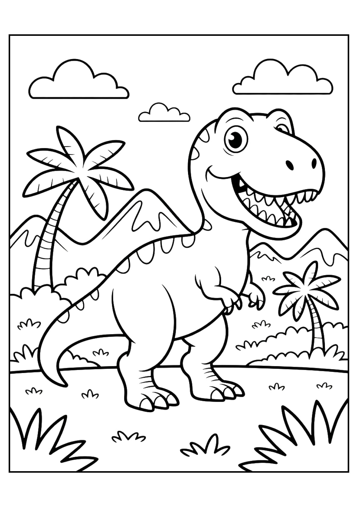 Dinosaurs Coloring Pages Bundle – Moderate Level