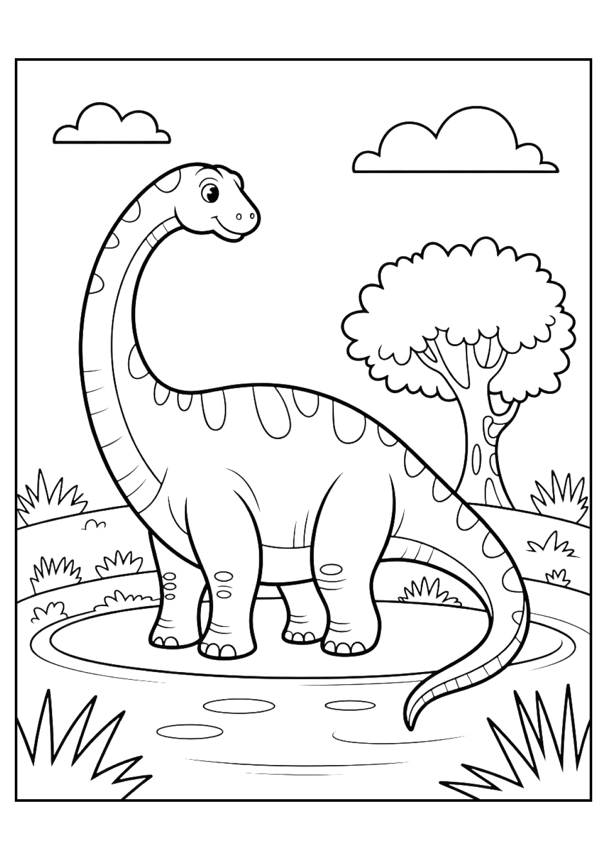 Dinosaurs Coloring Pages Bundle – Moderate Level