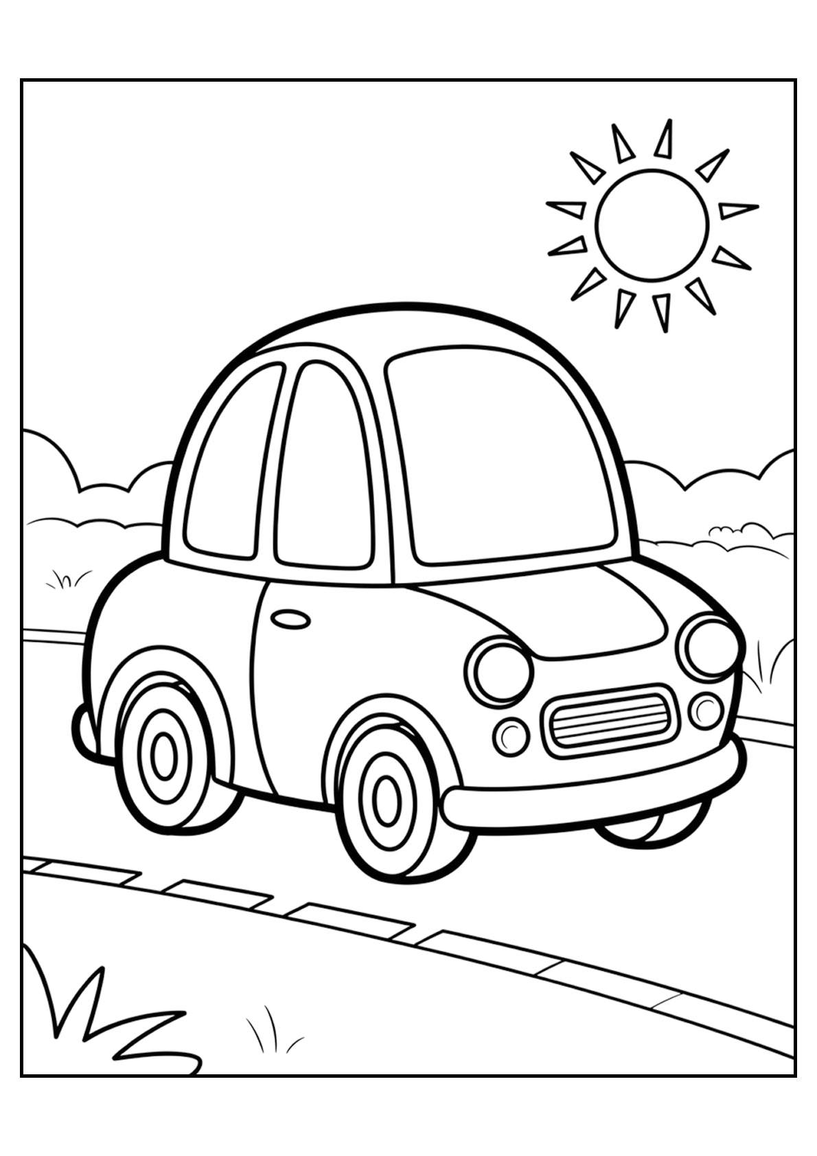 Cars Coloring Pages Bundle – Moderate Level