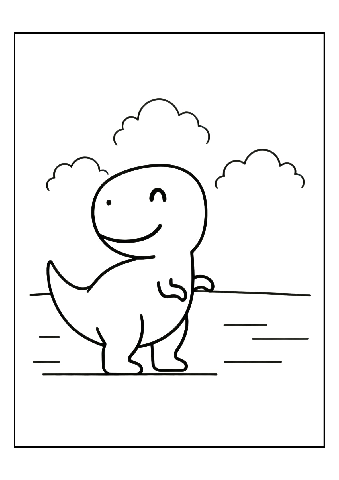 Dinosaurs Coloring Pages Bundle – Easy Level