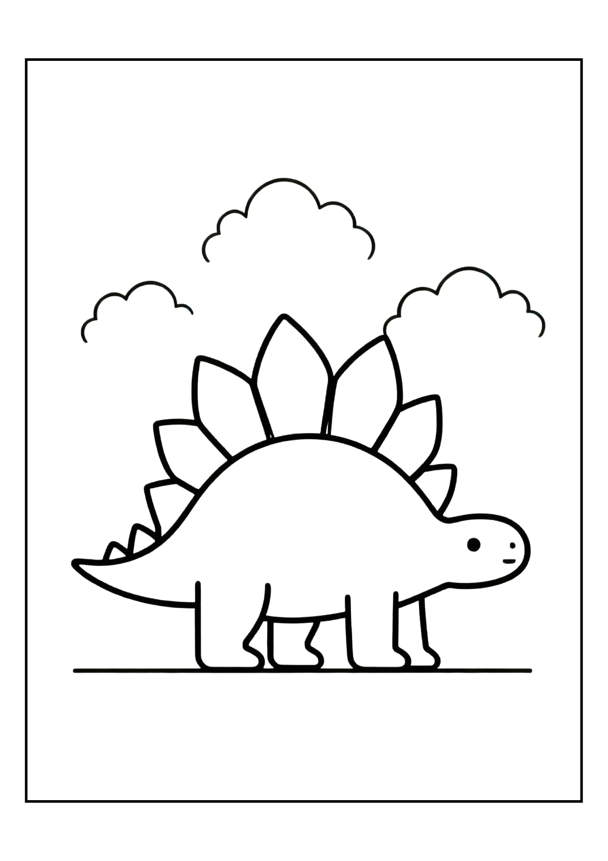 Dinosaurs Coloring Pages Bundle – Easy Level