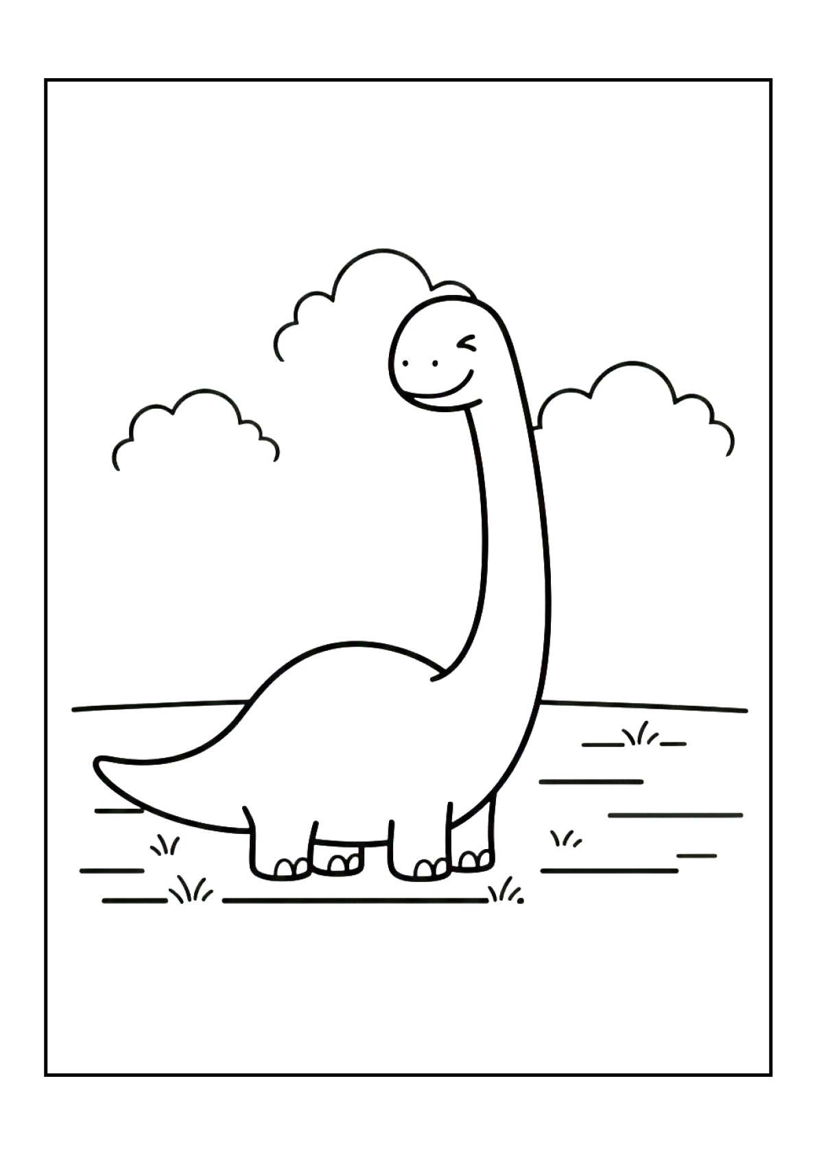 Dinosaurs Coloring Pages Bundle – Easy Level